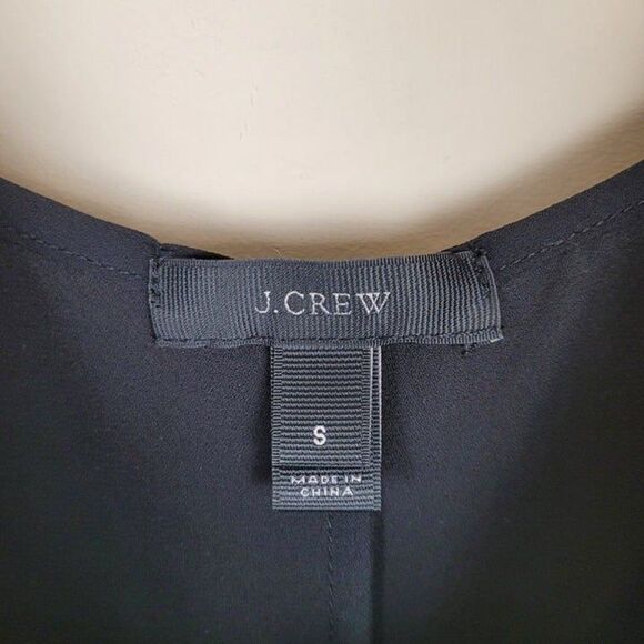 J. Crew Size S Crepe Maxi Slip Dress Spaghetti Straps Back Slit Black - Picture 12 of 12